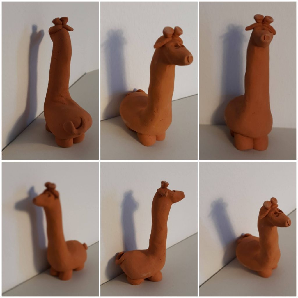 Giraffa - mini animale in terracotta