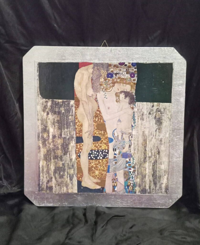 Pannello decorativo in legno con stampa artistica – "Le tre età della donna" di Gustav Klimt